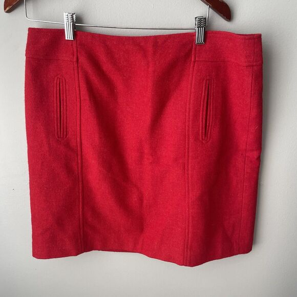 Talbots Wool Blend Red Womens Skirt Size 14 Petite‎ Academia Career - Picture 1 of 8